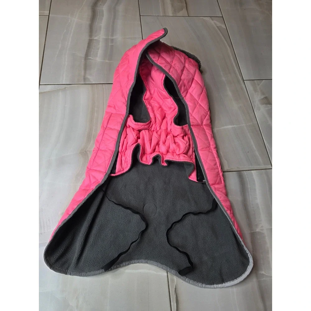 Fragralley Pink Quilted Dog Winter Coat Fleece Lined Reflective Vest XL W1